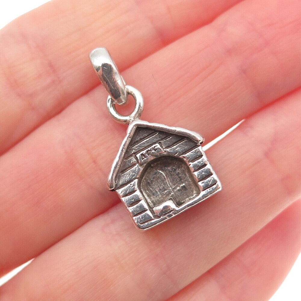 Lisa Greene 925 Sterling Silver Vintage 1999 Arf Dog House Mini Charm Pendant